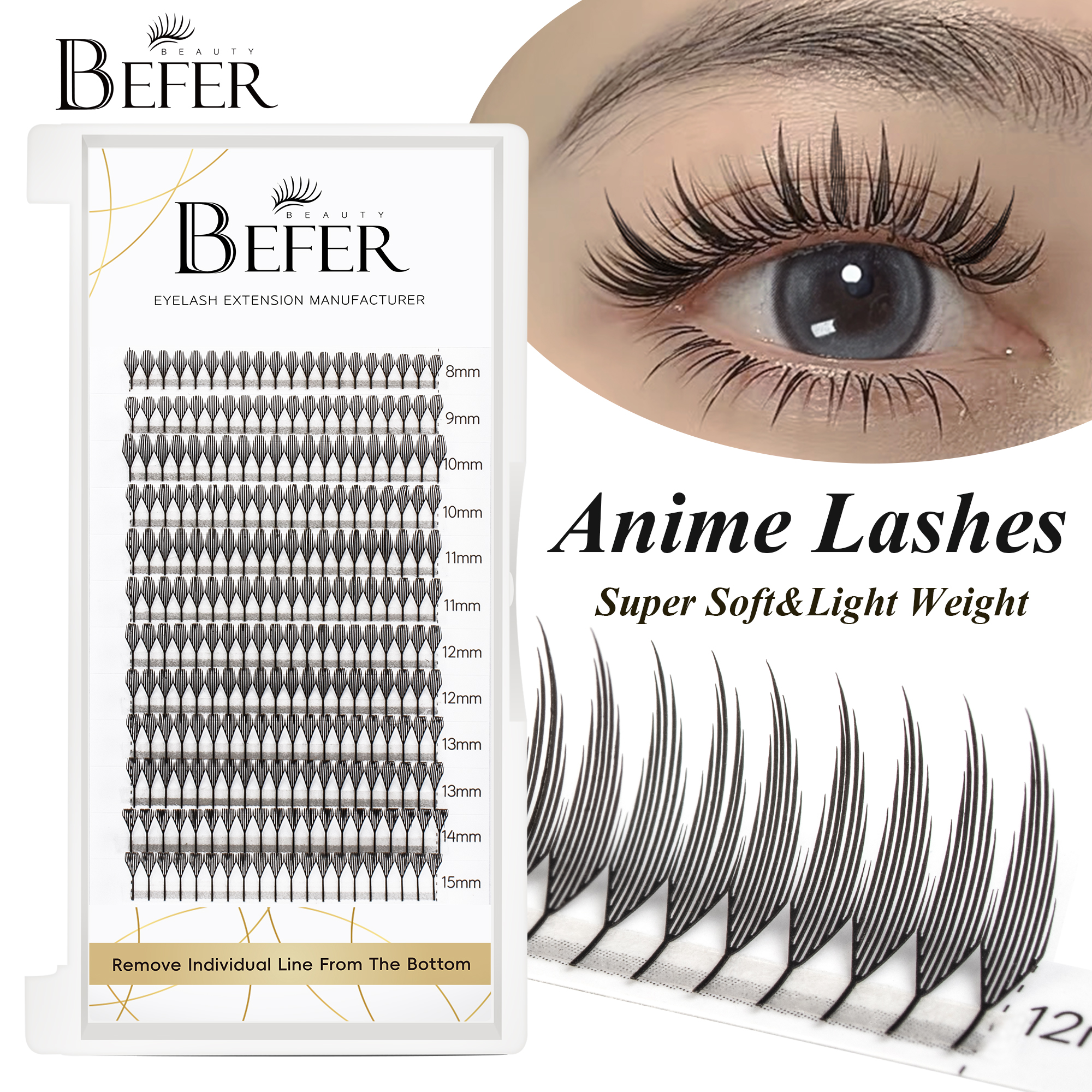Eyelash Extension Anime - Befer Beauty Anime Lashes 240 Clusters