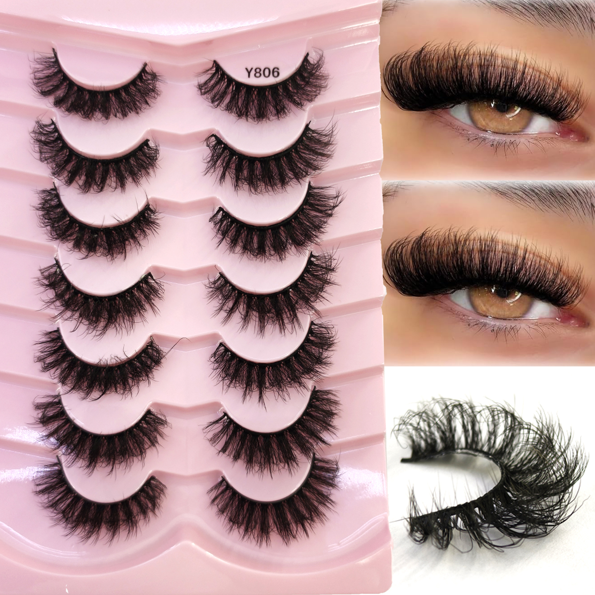 Eyelash Extension Cat Eye Wispy - HBZGTLAD Fluffy Wispy Lashes Natural Look