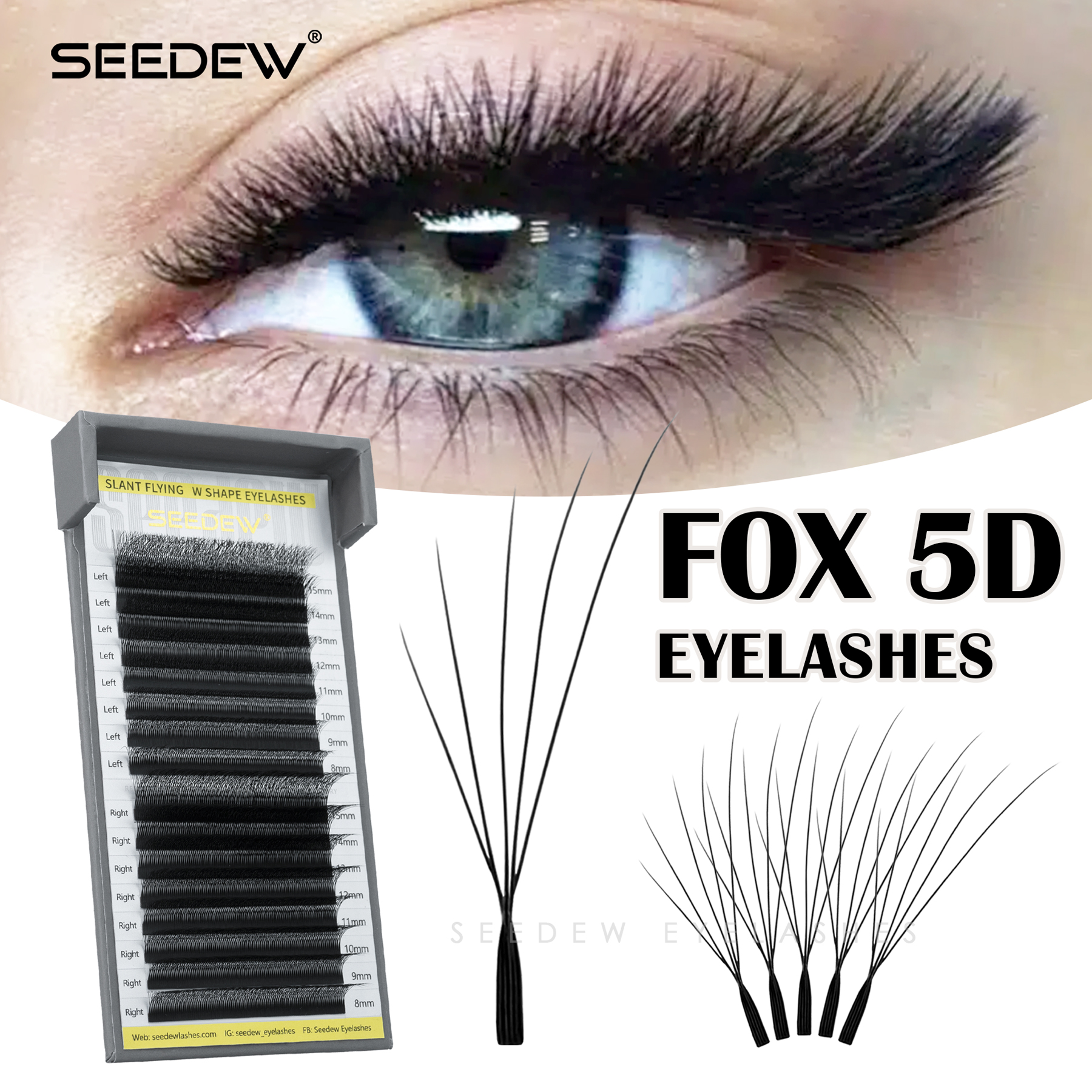 Eyelash Extension Anime - SEEDEW Fox 5D Eyelash Extension W-Shaped