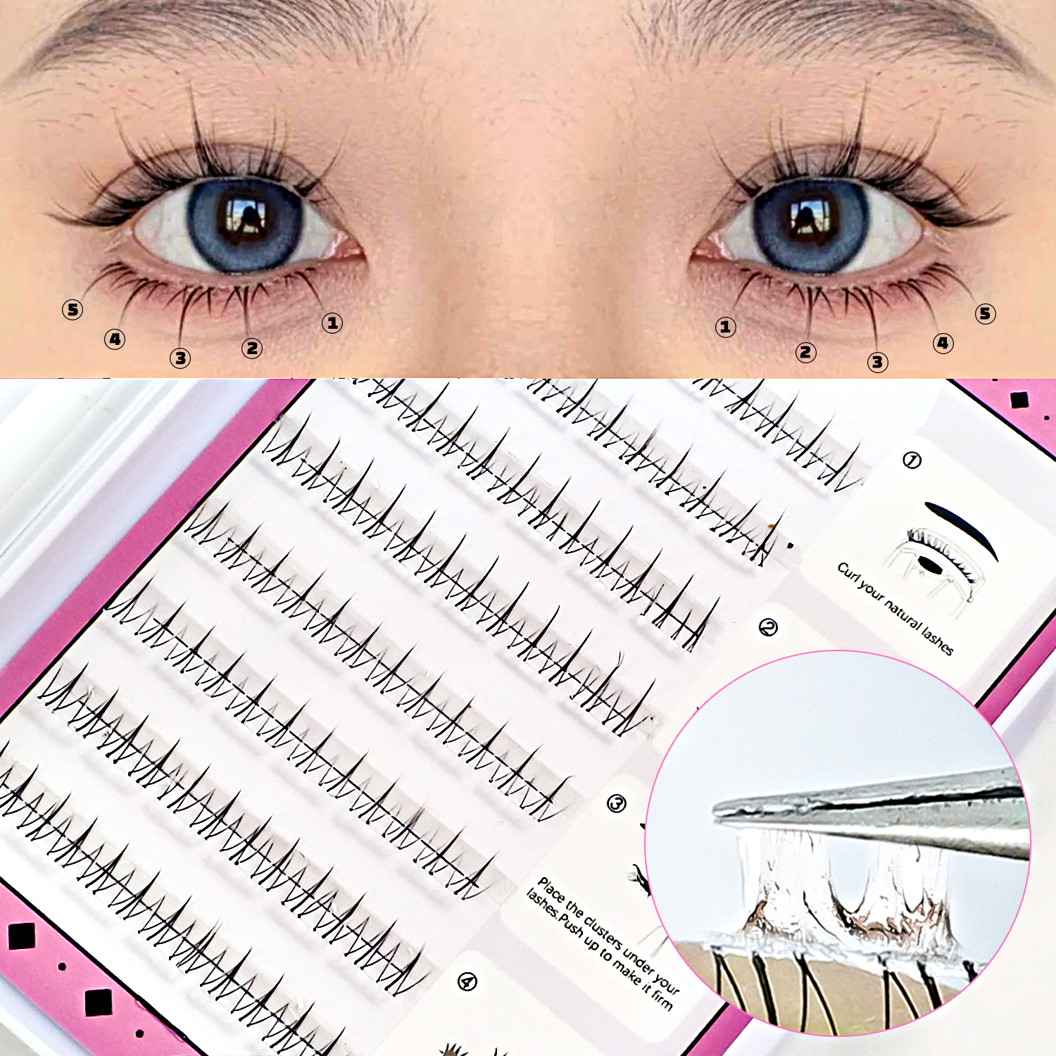 Eyelash Extension Anime - Self Adhesive Bottom Lashes No Glue