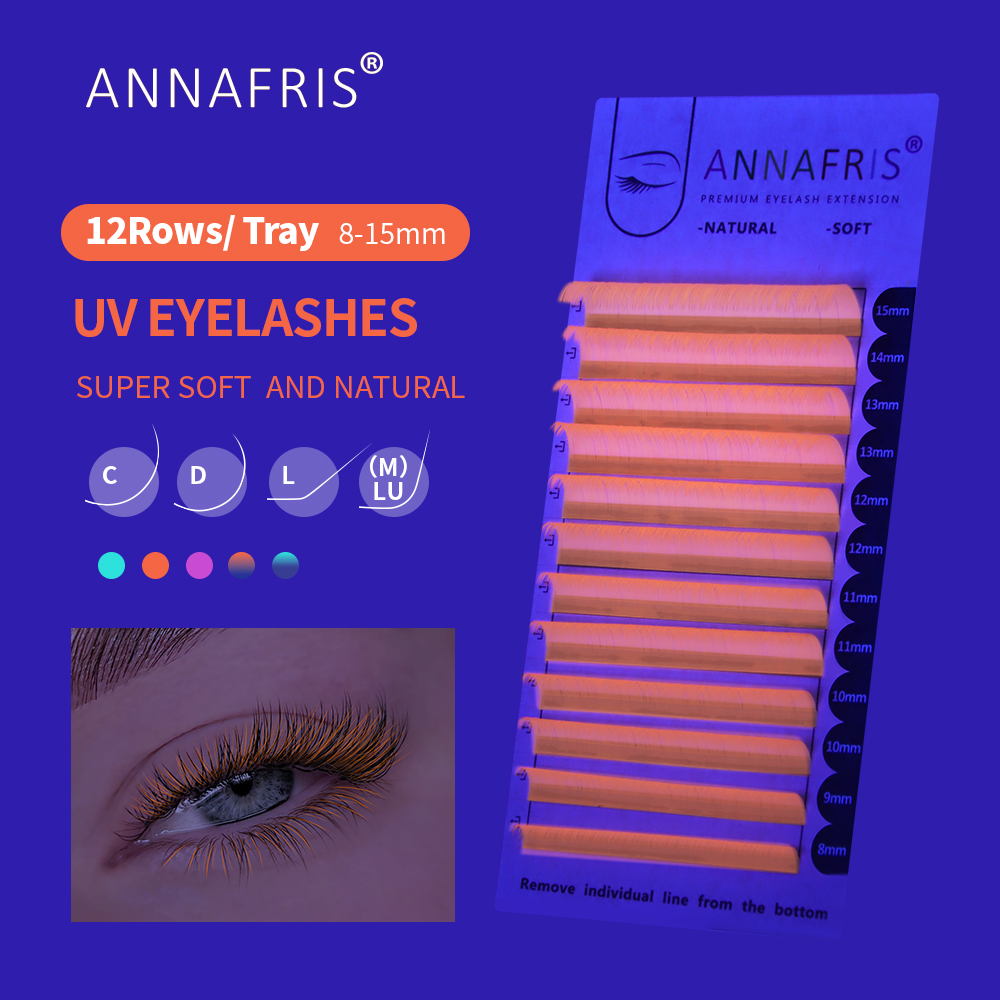 Eyelash Extension Uv - ANNAFRIS UV Neon Lash Extension Ombre