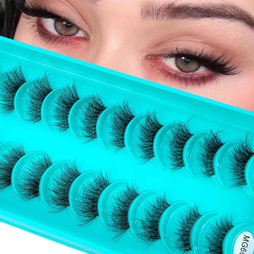 Eyelash Extension Cat Eye Wispy - Invisible Band Segmented Lashes 3D Clear