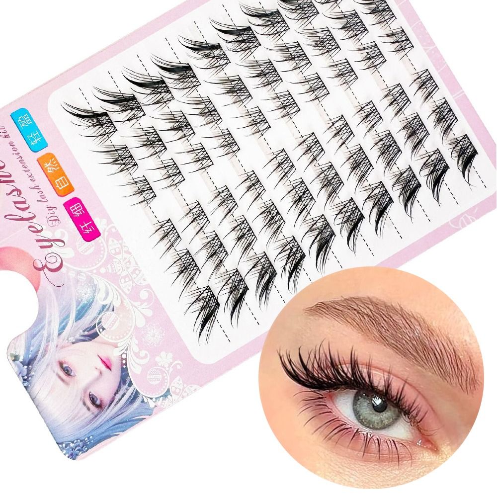 Eyelash Extension Cat Eye Wispy - 3D Cat Eye Clusters Lashes Manga