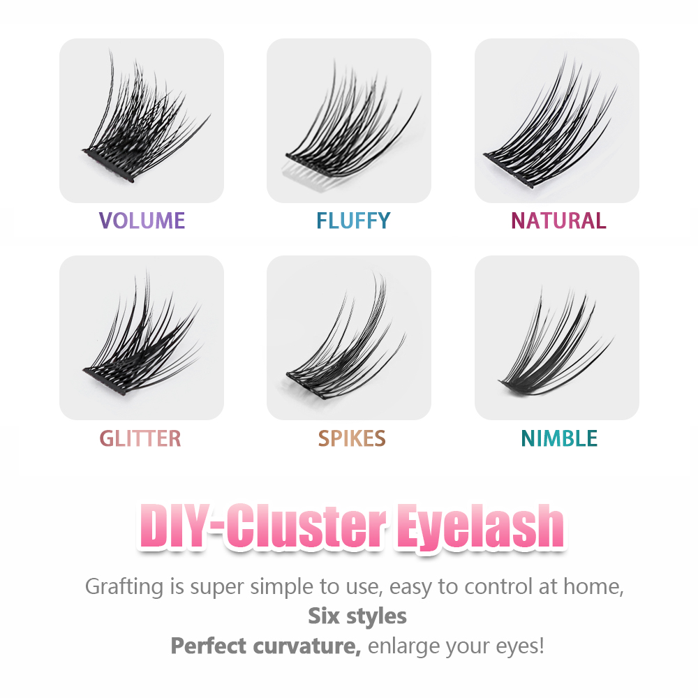 YUANZHIJIE 36PCS Cluster Cat E - Eyelash Extension Cat Eye Wispy 评论和价格