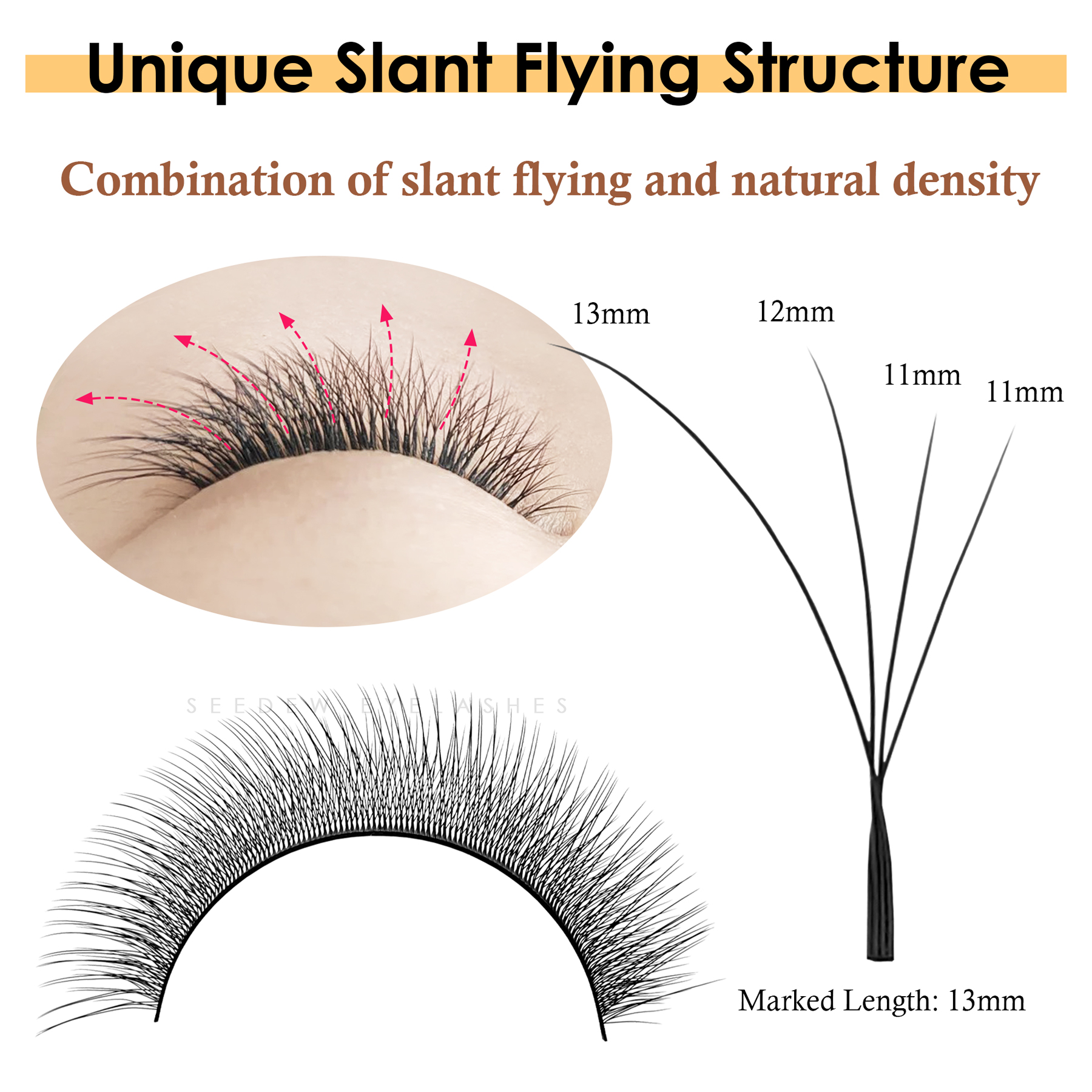 SEEDEW Fox 3D 4D Eyelash Exten - Eyelash Extension Cat Eye Wispy 评论和价格