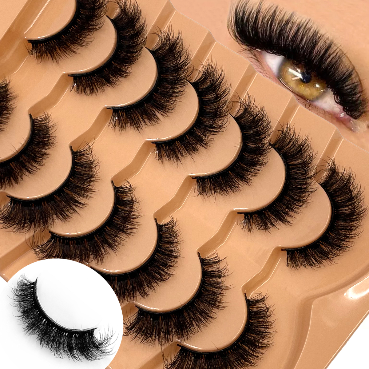 HBZGTLAD Fluffy Wispy Lashes N - Eyelash Extension Cat Eye Wispy 评论和价格