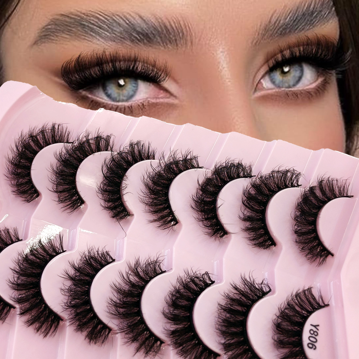 HBZGTLAD Fluffy Wispy Lashes N - Eyelash Extension Cat Eye Wispy 评论和价格