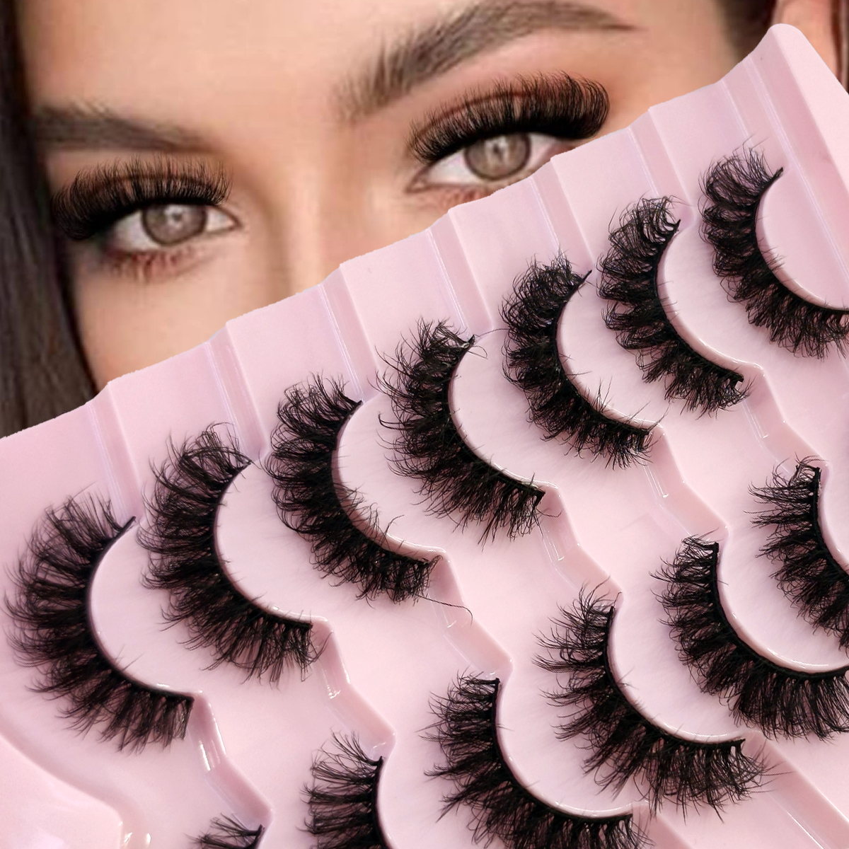 Cat Eye Eyelashes 3D Natural F - Eyelash Extension Cat Eye Wispy 评论和价格