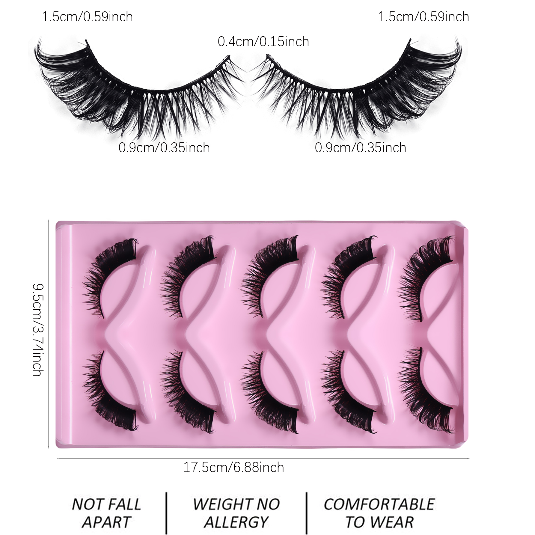 5 Pairs Cat Eye Lashes Fluffy  - Eyelash Extension Cat Eye Wispy 评论和价格