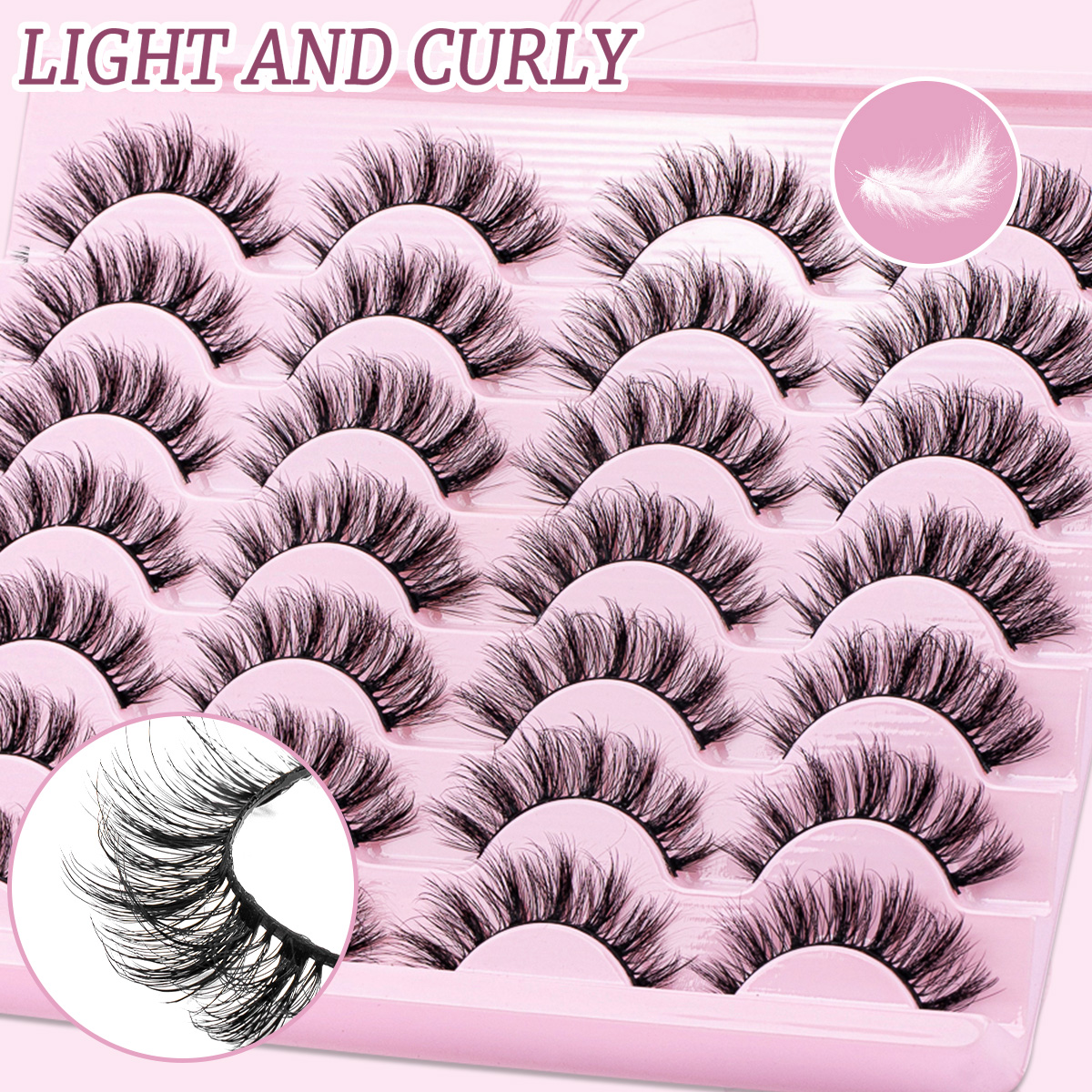 Cat Eye Lashes Faux Mink Eyela - Eyelash Extension Cat Eye Wispy 评论和价格