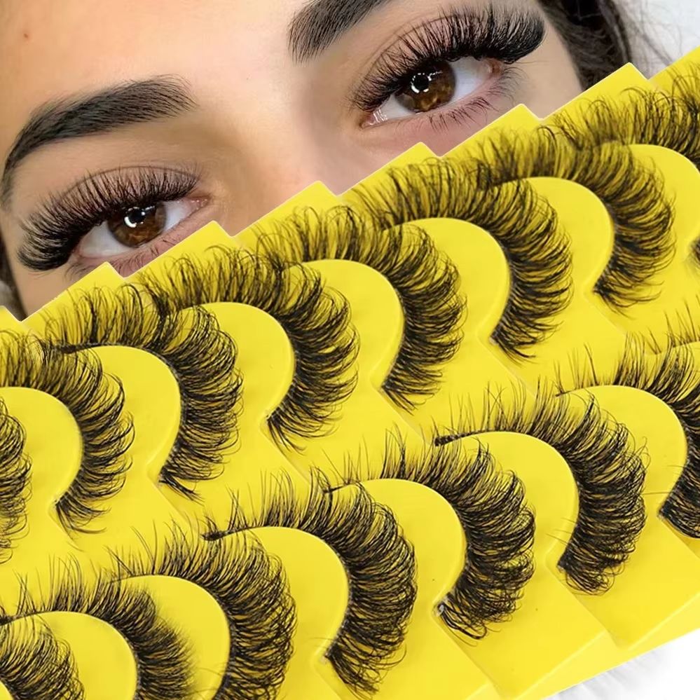 10 Pairs 6D Super Fluffy Faux  - Eyelash Extension Cat Eye Wispy 评论和价格