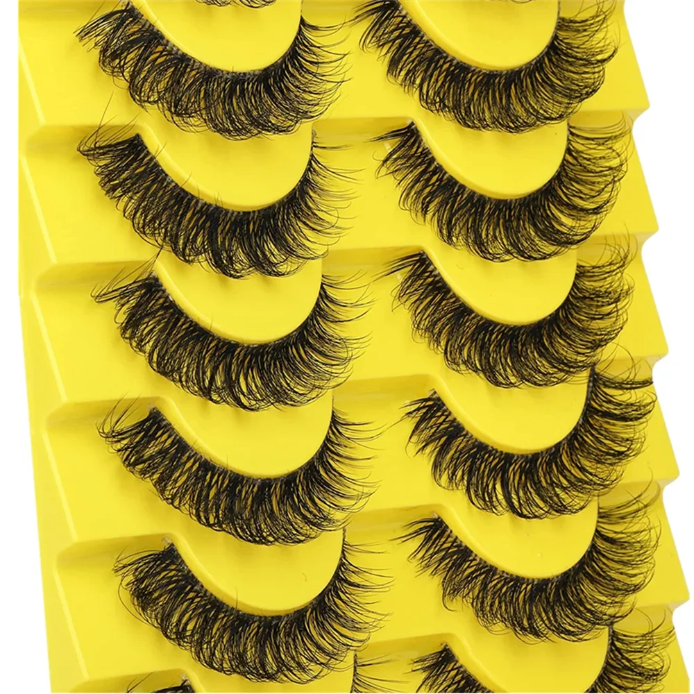 10 Pairs 6D Super Fluffy Faux  - Eyelash Extension Cat Eye Wispy 评论和价格