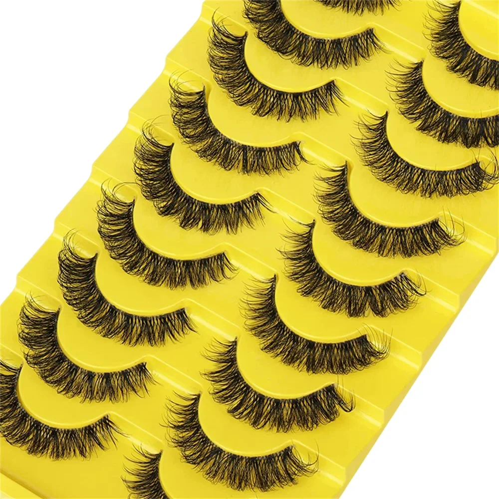 10 Pairs 6D Super Fluffy Faux  - Eyelash Extension Cat Eye Wispy 评论和价格