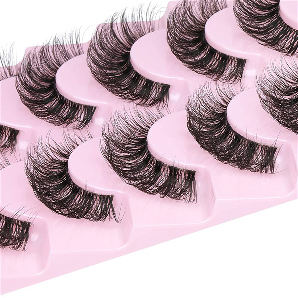 10 Pairs False Eyelashes 6D Su - Eyelash Extension Cat Eye Wispy 评论和价格