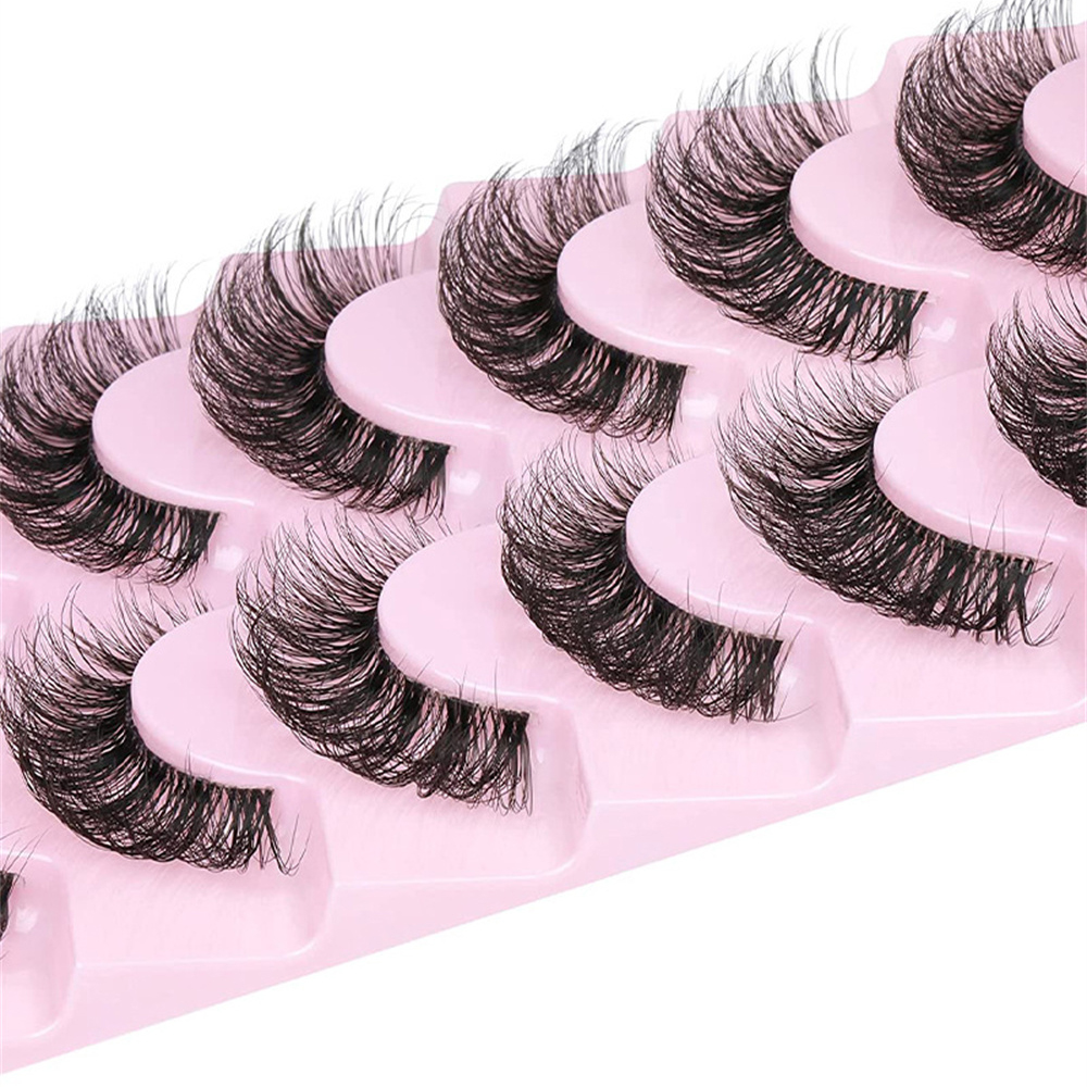 10 Pairs False Eyelashes 6D Su - Eyelash Extension Cat Eye Wispy 评论和价格