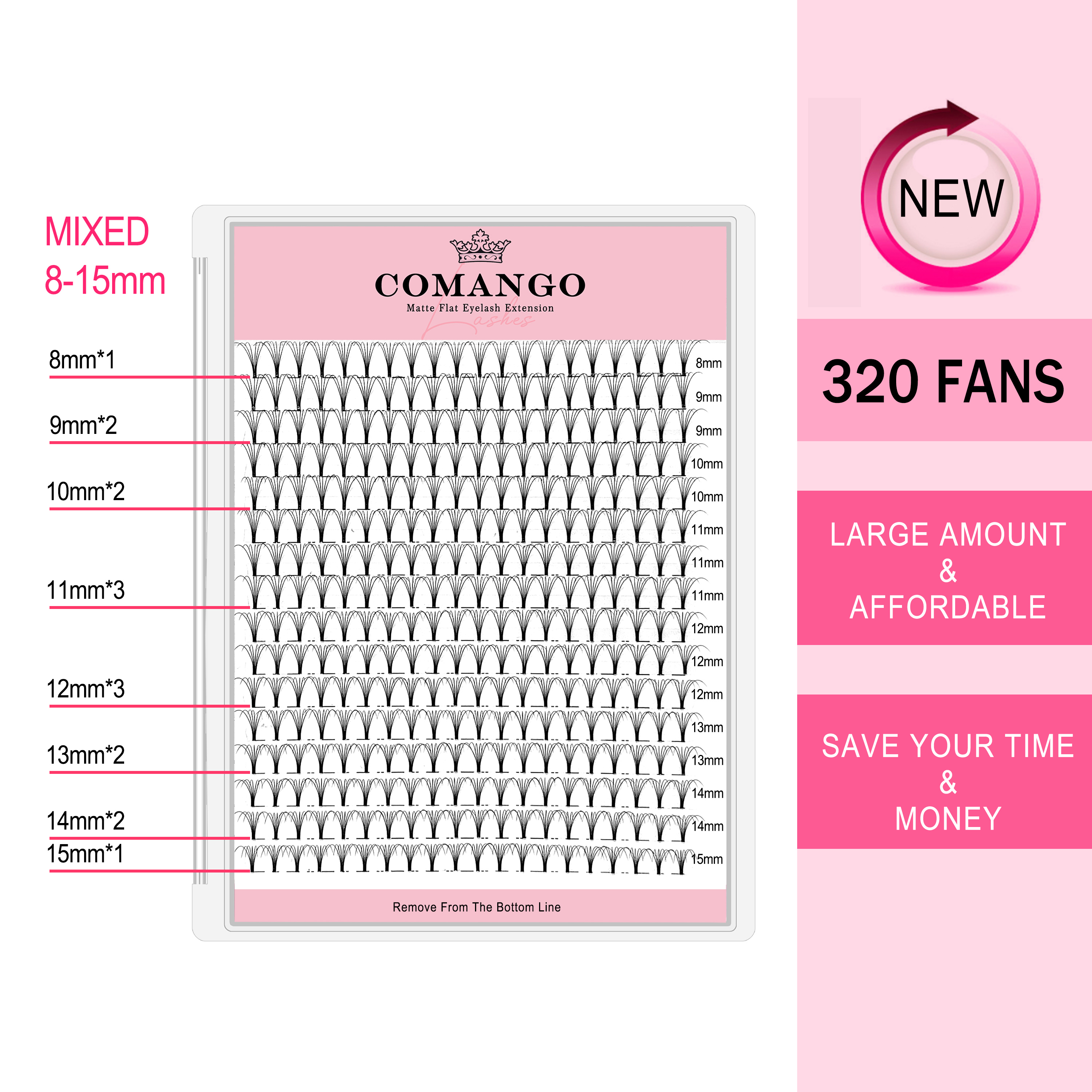 CoMango 320pcs Short Stem Prem - Eyelash Extension Japan 评论和价格