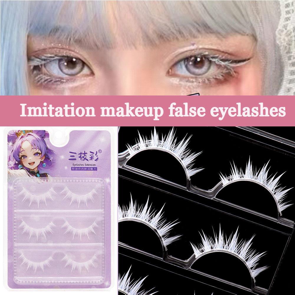 White False Eyelashes Cosplay  - Eyelash Extension Anime 评论和价格