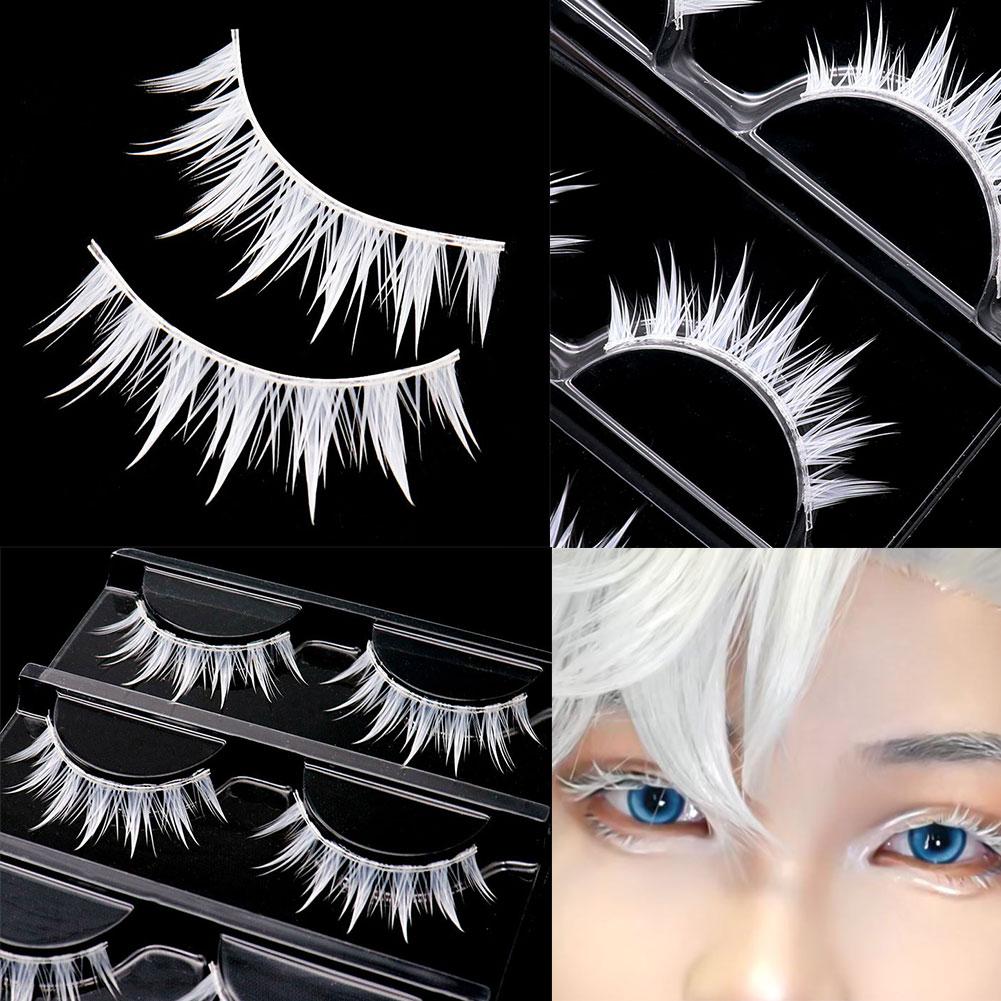 White False Eyelashes Cosplay  - Eyelash Extension Anime 评论和价格