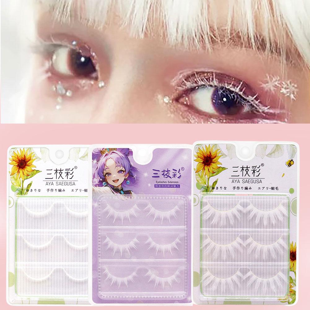 White False Eyelashes Cosplay  - Eyelash Extension Anime 评论和价格