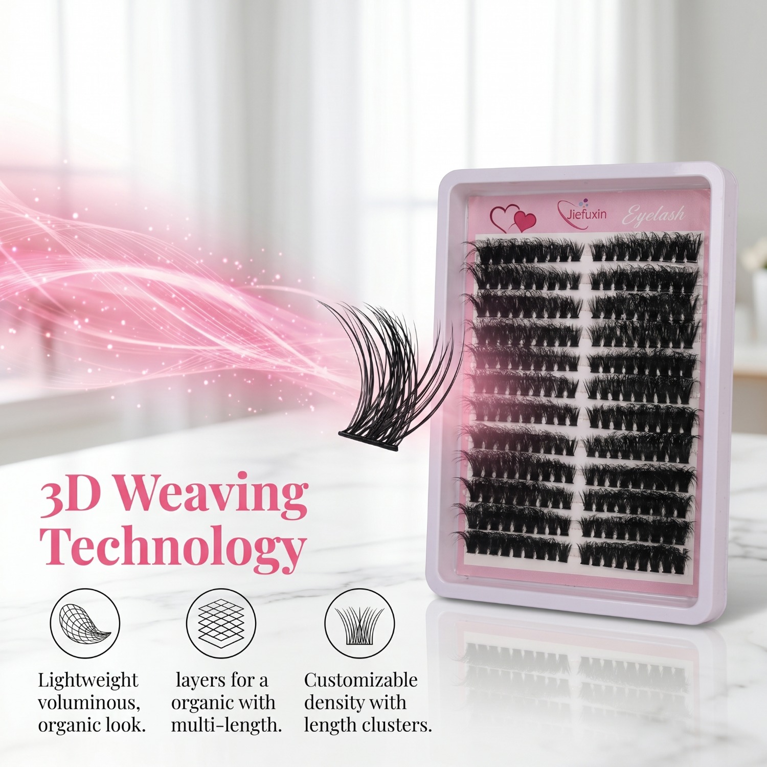Fluffy Volume Cluster Lashes C - Eyelash Extension Cat Eye Wispy 评论和价格