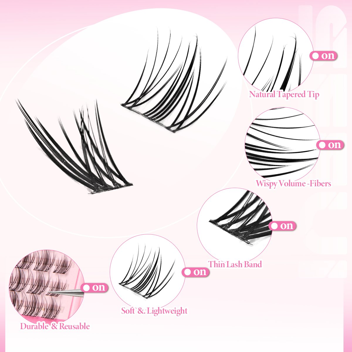 DIY Eyelashes Clusters Natural - Eyelash Extension Anime 评论和价格