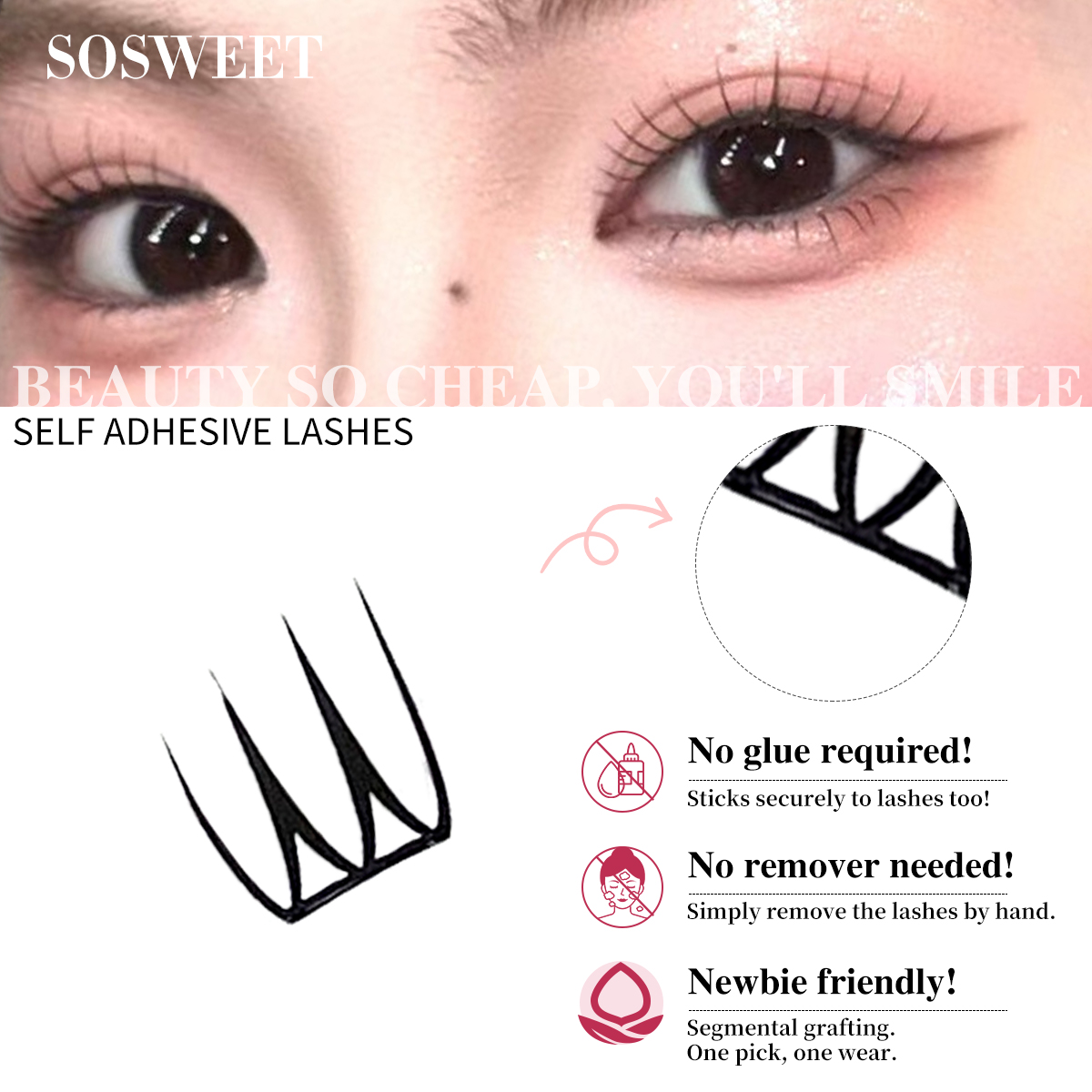 No Glue Self Adhesive Eyelashe - Eyelash Extension Japan 评论和价格