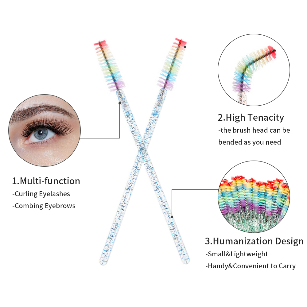 50PCS Rainbow Crystal Eyelash  - Eyelash Extension Review 评论和价格