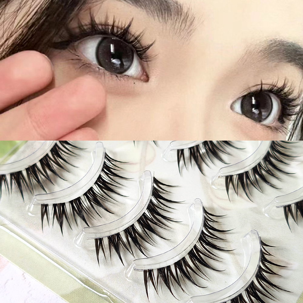 5 Pairs Natural Cat Eye False  - Eyelash Extension Cat Eye Wispy 评论和价格