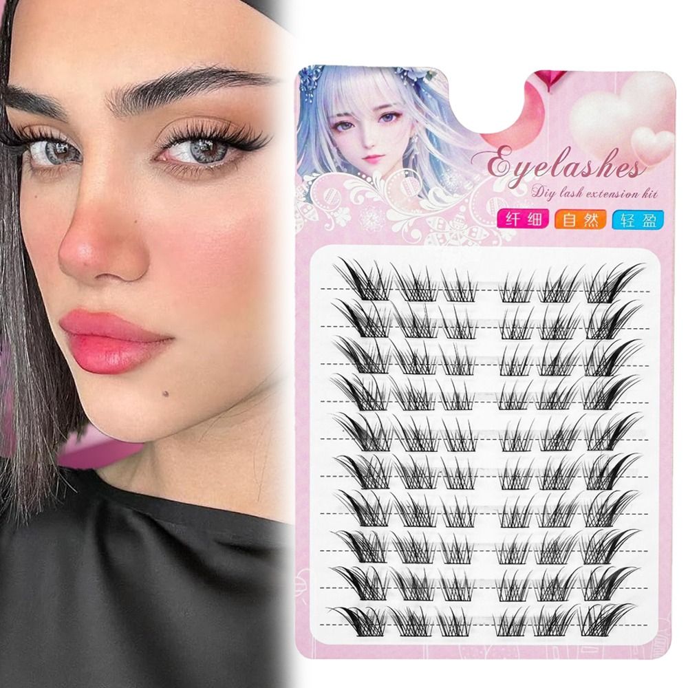 3D Cat Eye Clusters Lashes Nat - Eyelash Extension Anime 评论和价格