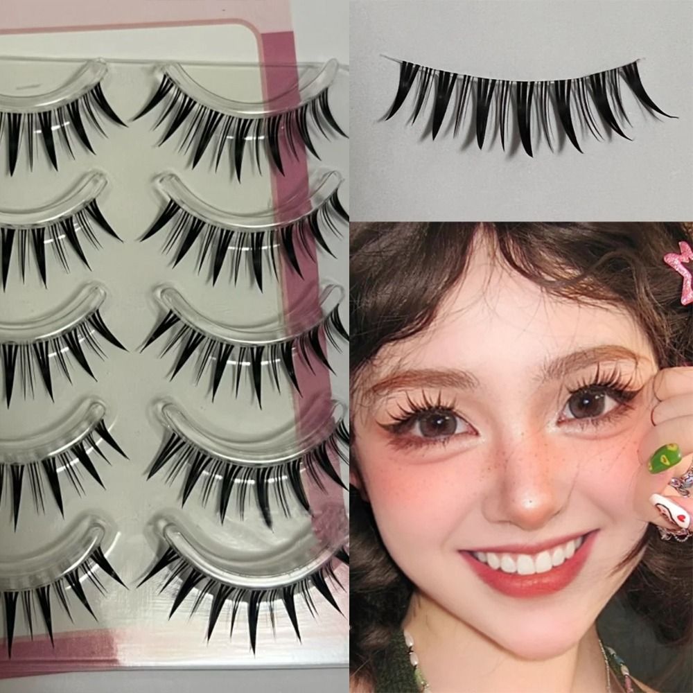 5 Pairs Pack Japanese Cosplay  - Eyelash Extension Anime 评论和价格