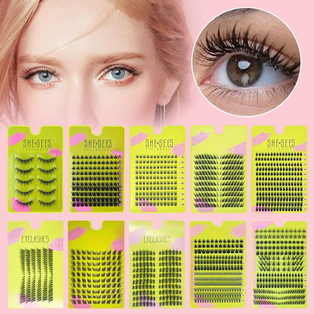 Natural Cluster False Eyelashe - Eyelash Extension Cat Eye Wispy 评论和价格
