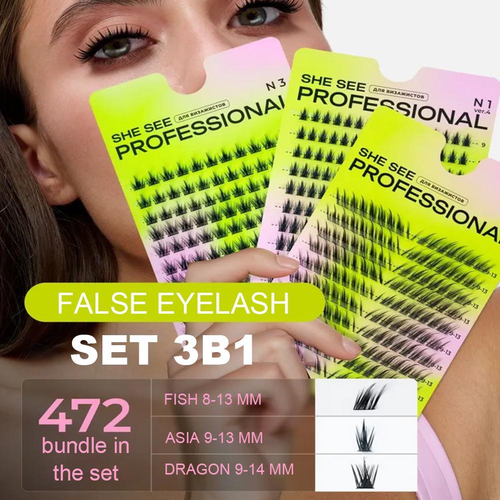 Natural Cluster False Eyelashe - Eyelash Extension Cat Eye Wispy 评论和价格