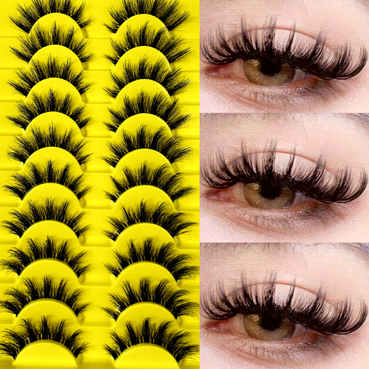 10 Pairs Cat Eye Lashes Natura - Eyelash Extension Cat Eye Wispy 评论和价格
